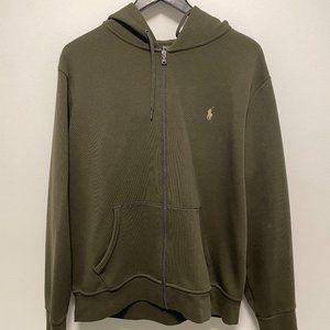 Polo by Ralph Lauren Men's Large Zip-Up Hoodie - Forest Green